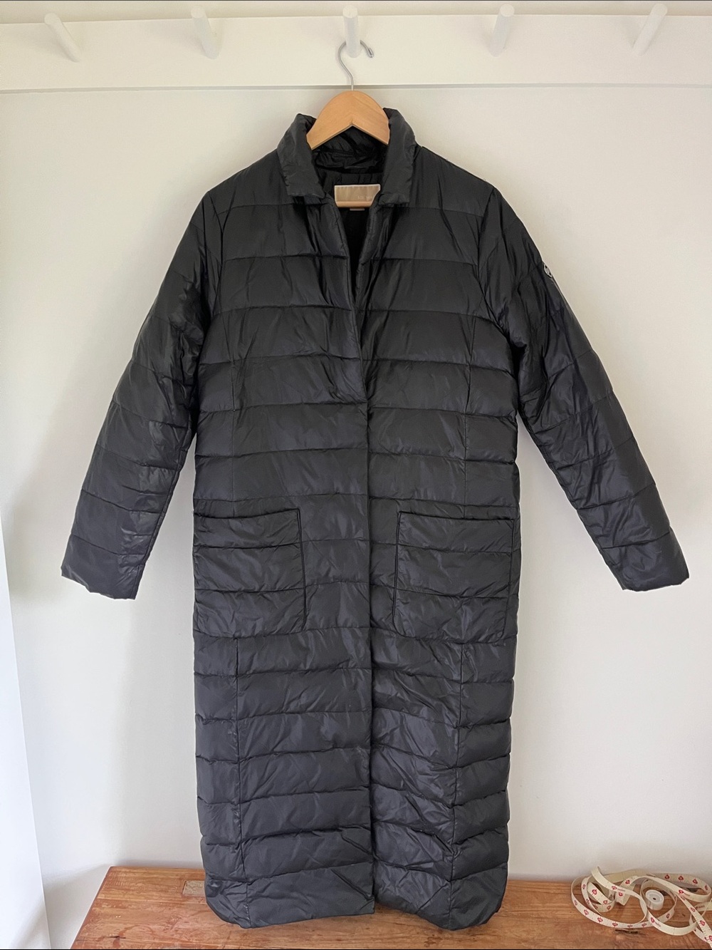 MICHAEL Michael Kors Black Long Quilted Puffer Coat